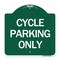 Signmission Designer Series Sign-Cycle Parking Only, Green & White Aluminum Sign, 18" x 18", GW-1818-24200 A-DES-GW-1818-24200 - alternate 1